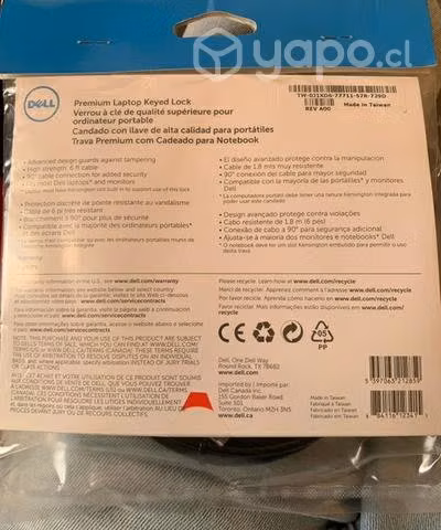 Premium laptop keyed lock marca Dell
