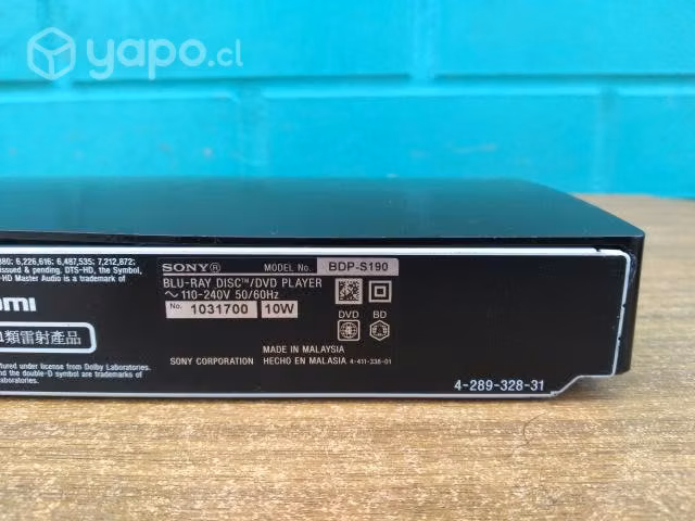 Sony blu ray player bdp-s190 ( leer detalle 9