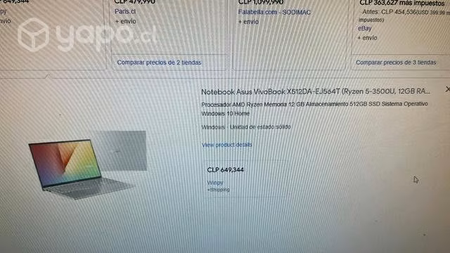 Laptop asus vivabook delgado serie 15 año 2021