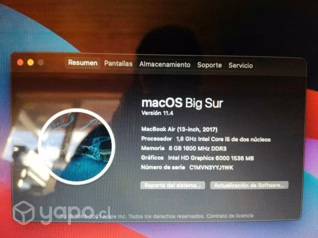 Macbook air 13" 2017 para reparar o repuesto