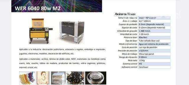Router CNC Láser 60x40 80w nuevo - Imagen 2