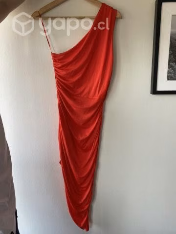 Vestido ZARA rojo asimétrico talla M nuevo - Imagen 3