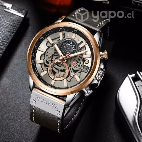 Reloj Curren Cronógrafo Cuero Café Hombre