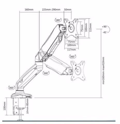 Soporte Ergonómico 13-27, Giro 180º - Imagen 2