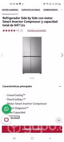 Por mudanza refrigerador casi nuevo