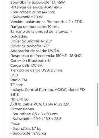 Soundbar con subwoofer - Imagen 5