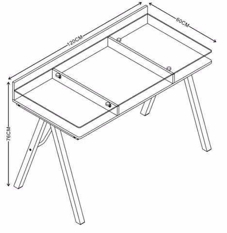 Escritorio con cubierta de vidrio + silla