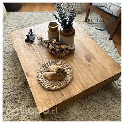Mesa de centro de madera con ruedas - Imagen 4
