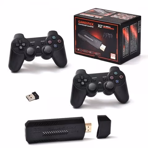 Consola retro mandos recargables e inalambricos