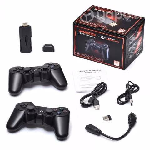 Consola retro mandos recargables e inalambricos