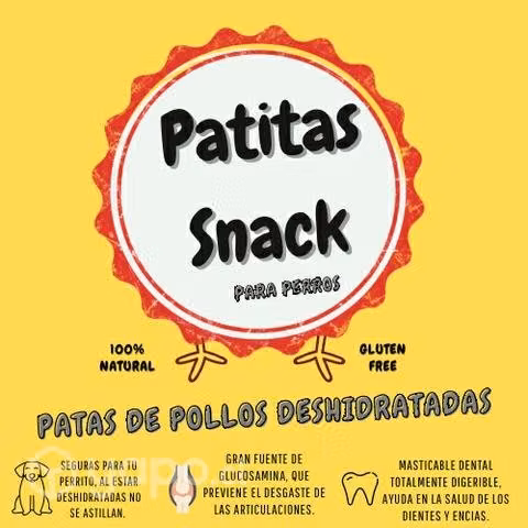 Snack para perros - patitas de pollodeshidratados