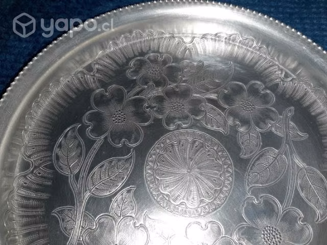 Bandeja Antigua Pulida Restaurada 23cms - Imagen 4