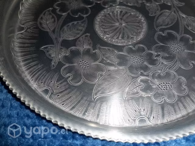Bandeja Antigua Pulida Restaurada 23cms - Imagen 3