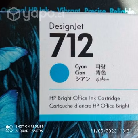 Tinta HP 712 cyan original