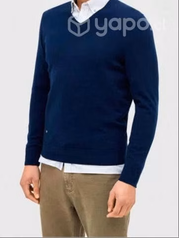 Sweater escote en V azul marca TRIAL (Nuevo)