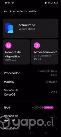 OPPO a57 128gb - Imagen 2