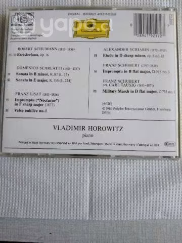 Horowitz grabaciones en Nueva York en 1985 cd