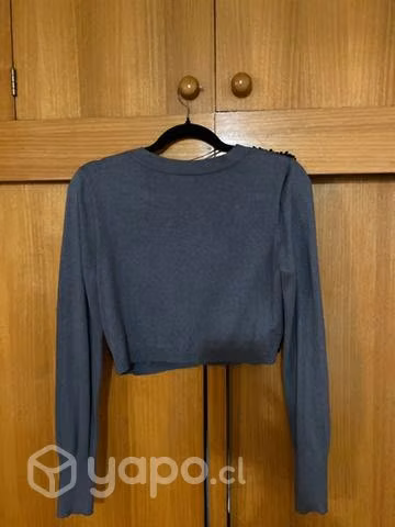 Chaleco hilo gris con lentejuelas negras - Imagen 4