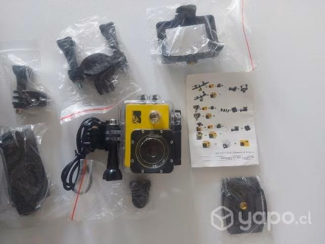 Cámara go pro resistente al agua con accesorios