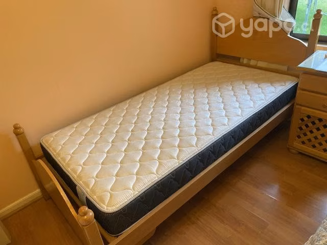 Cama 1 plaza de mañío con colchón Rosen