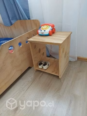 Cama montessori plaza y media con accesorios