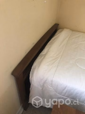 Cama rosen plaza y media con respaldo y velador