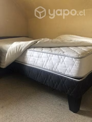 Cama rosen plaza y media con respaldo y velador