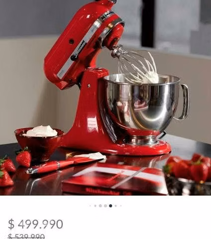 Batidora Kitchenaid Artisan Roja Nueva - Imagen 3