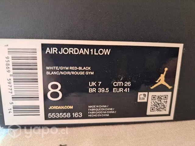 Zapatillas nike modelo Air Jordan 1 low