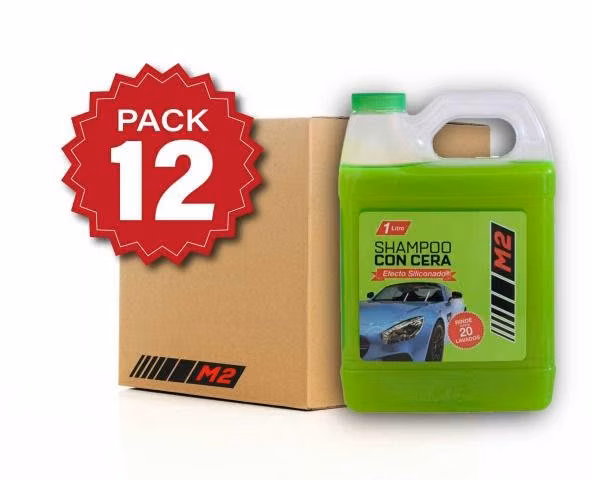 12 Unidades Shampoo Con Cera M2 1 Litro
