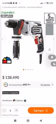 Taladro percutor Uberman 710 w 13mm