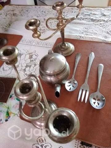 Antigüedades de plata candelabros - Imagen 3