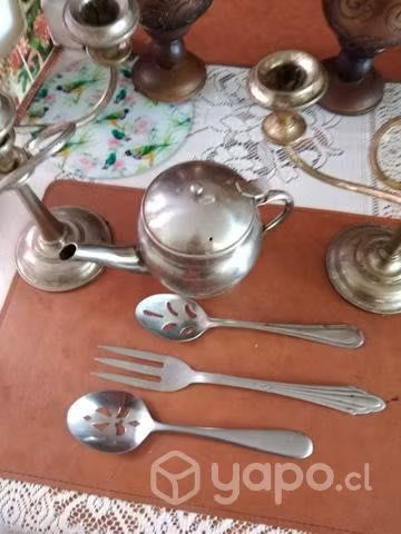 Antigüedades de plata candelabros