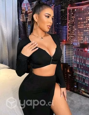 Top negro con cierre talla XS/S - Imagen 2