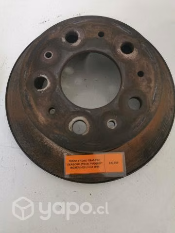 Disco Freno Trasero Der Peugeot Boxer HDI 2018