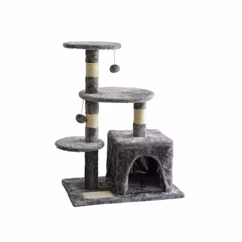 Rascador de gatos 3 niveles + casita ma03