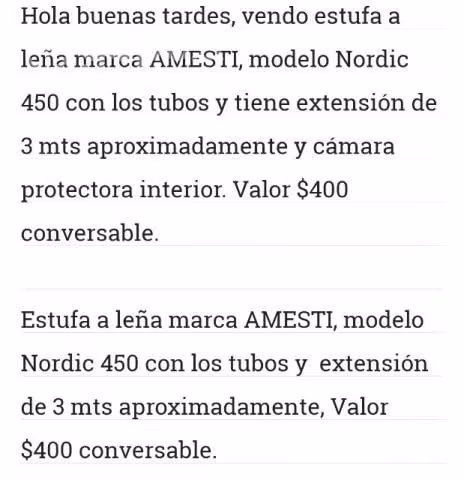 Estufa a leña AMESTI, modelo Nordic 450