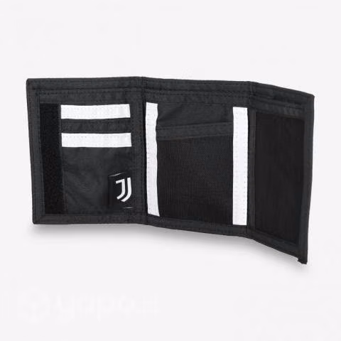 Juventus Billetera Velcro Negra Estampado Amarillo