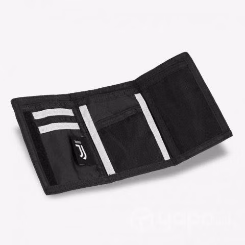 Juventus Billetera Velcro Negra Estampado Amarillo