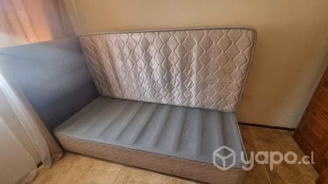 Cama 1 Plaza, colchón más respaldo