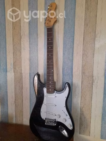 Guitarra electrica Scorpion blanca y negra