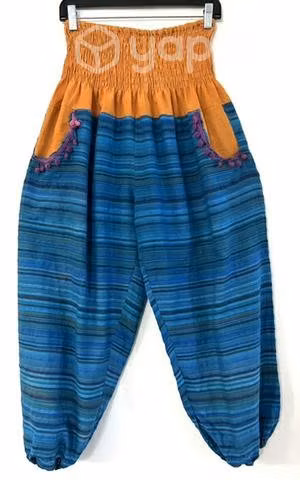 Pantalón Con Bolsillos Hindú Talla L/xl Celeste