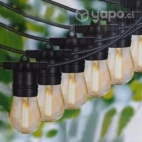 Guirnalda 10 Metros Panel Solar Con 10 Ampolletas