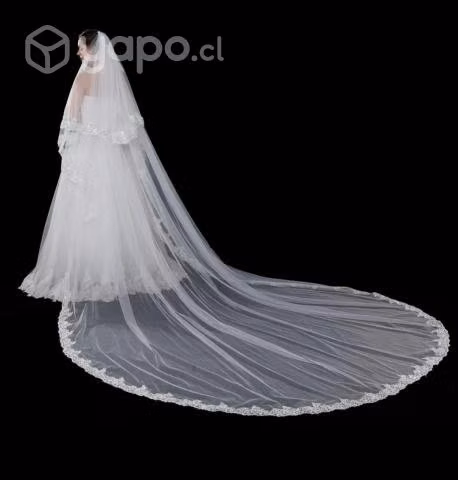 Velo novia 2.50 Mts bordado orilla y lentejuelas