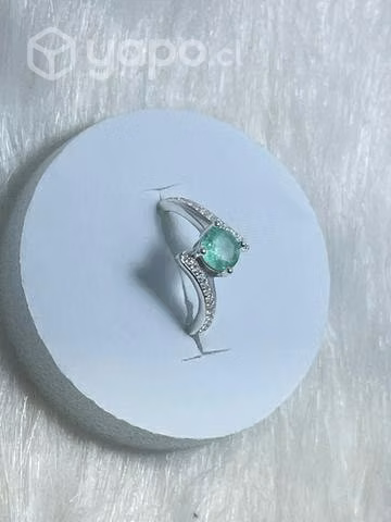 Anillo plata 925 y esmeralda