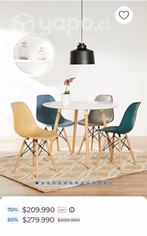 Comedor Aste + 4 Sillas Attimo