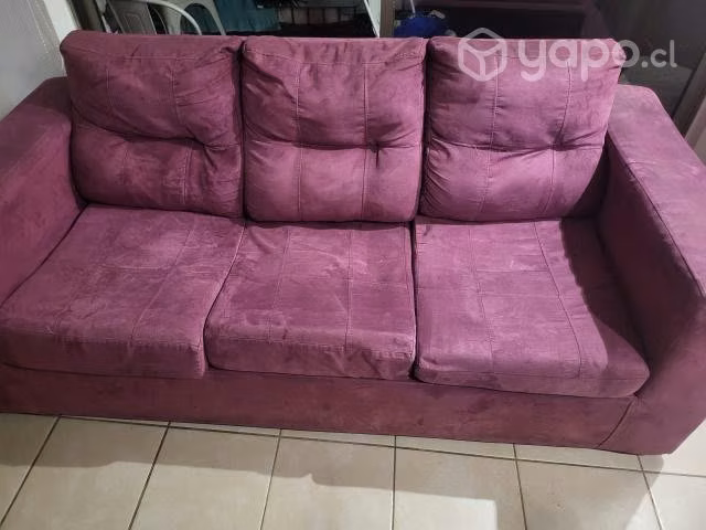 Sofa Sillon Morado 3 cuerpos