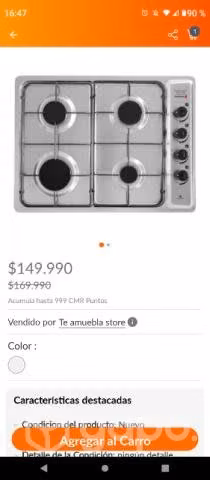 Encimera a gas