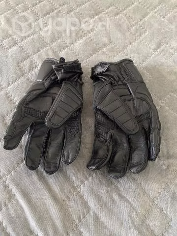 Casco moto LS2 con guantes de cuero