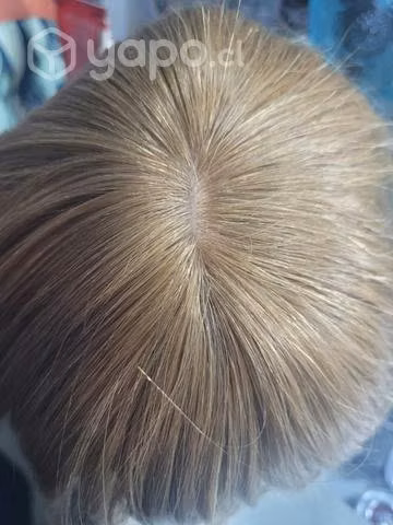 Postizo de cabello humano, con flequillo tono 8 - Imagen 3